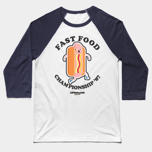 Fast Food Championship '87 Baseball T-Shirt by MoustacheRoboto